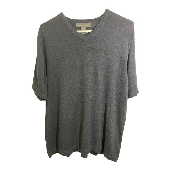 Banana Republic mens v-neck rayon blend sweater grey short sleeve. Size X-Large - Picture 1 of 10